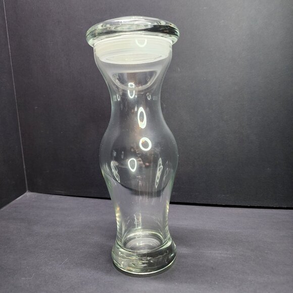 Vintage Clear Glass Bottle Carafe Decanter with Lid 1 Liter 10'' Tall - Picture 3 of 7